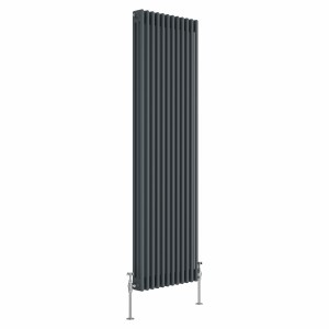 Bern 1800 x 560mm Anthracite Triple Column Vertical Traditional Radiator