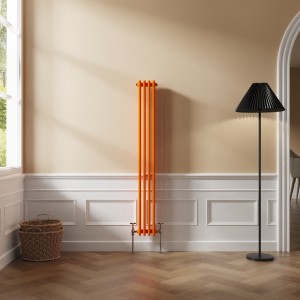 Bern 1500 x 200mm Bright Orange Triple Vertical Column Radiator