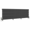 Classic  745 x 2266mm Farrow & Ball Railings Grey Triple Column Cast Iron Radiator - 36 Sections