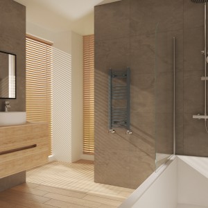 Fjord 800 x 300mm Curved Anthracite Heated Towel Rail