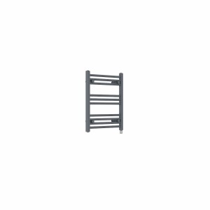 Bergen 600 x 500mm Straight Anthracite Prefilled Electric Heated Towel Rail