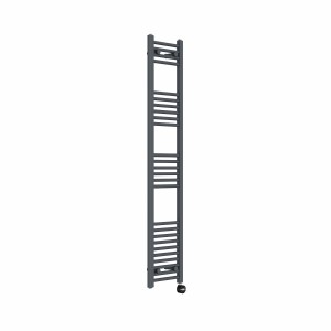 Bergen 1600 x 300mm Straight Anthracite Thermostatic Touch Control Electric Heated Towel Rail