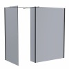 Wasdale 1100mm Wet Room Screen, 760mm Wet Room Screen with 300mm Wet Room Return Screen - Black Smoked