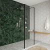 Wasdale 700mm Black Walk Through Wet Room Screen with 215mm Hinged Return Screens