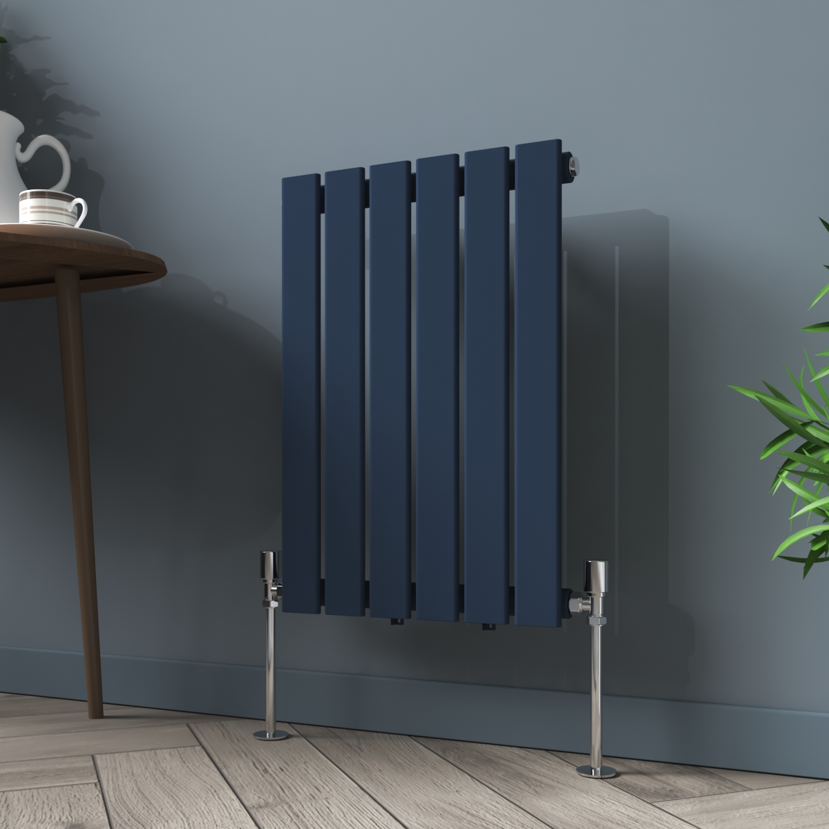 Karlstad 600 x 410mm Sapphire Blue Single Horizontal Flat Panel Designer Radiator