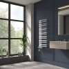 Solberg 1250 x 500mm White Dual Fuel Towel Rail with Chrome Wifi Thermostat - 600W