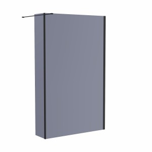Wasdale 1400mm Wet Room Screen with 300mm Hinged Wet Room Return Screen - Black Smoked