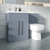 Calm Gloss Grey Left Hand Combination Vanity Unit Basin L Shape with Back to Wall Feel 600 Toilet & Soft Close Seat & Concealed Cistern - 1100mm