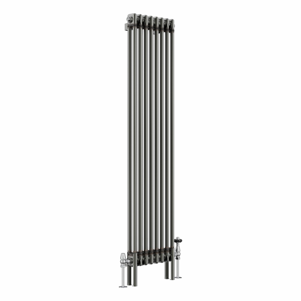 Bern 1500 x 380mm Raw Metal Double Column Vertical Traditional Radiator