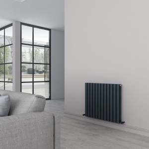 Carisa Tallis Double 600 x 710mm Anthracite Designer Aluminium Radiator