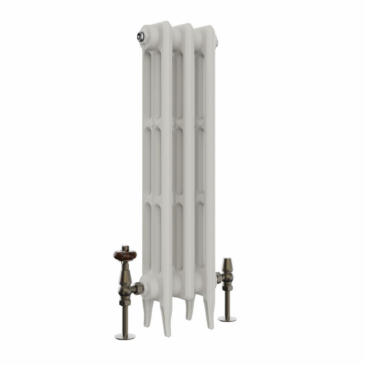 Classic  745 x 220mm  Porcelain White Triple Column Cast Iron Radiator - 3 Sections