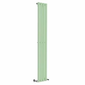 Lulea 1800 x 270mm Pastel Green Single Flat Panel Vertical Designer Radiator