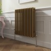 Bern 600 x 605mm Metallic Gold Triple Horizontal Column Radiator