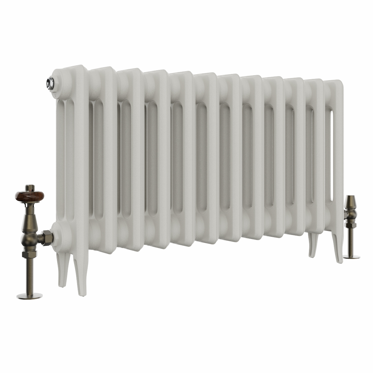 Classic  450 x 778mm  Porcelain White Triple Column Cast Iron Radiator - 12 Sections