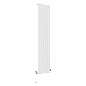 Norden 1600 x 355mm White Single Vertical Oval Tube Designer Radiator