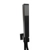 Beauly Square Shower Outlet, Hose & Head Matt Black
