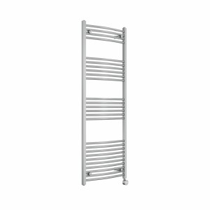 Fjord 1600 x 600mm Curved Chrome Thermostatic Touch Control Electric Heated Towel Rail