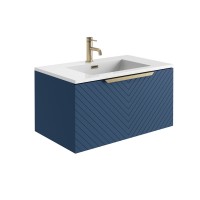 Imperio Paris - Bathroom Wall Hung Vanity Unit Basin and Cabinet 800mm - Blue
