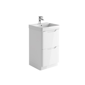 Acton 500mm Free Standing Vanity Unit & White Basin - White