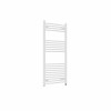 Fjord 1200 x 600mm Curved White Prefilled Electric Heated Towel Rail