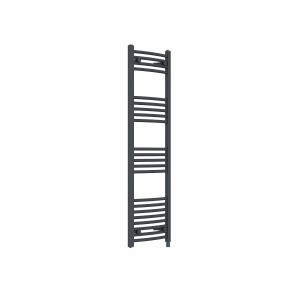 Fjord 1400 x 400mm Curved Anthracite Prefilled Electric Heated Towel Rail