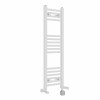 Bergen 1000 x 300mm Dual Fuel Straight White Thermostatic Electric Heated Towel Rail