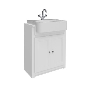 Imperio Bordeaux - 660mm Traditional Freestanding Vanity Unit with Basin - Chalk White