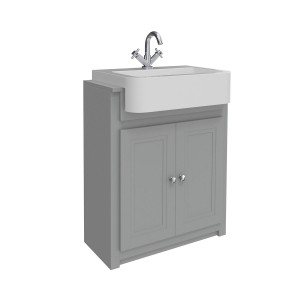 Imperio Bordeaux - 660mm Traditional Freestanding Vanity Unit with Basin - Stone Grey