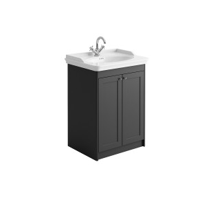 Imperio Amalfi - Bathroom Vanity Unit Basin and Cabinet 650mm - Charcoal Grey