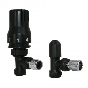 Angled Thermostatic Radiator Valves - Black