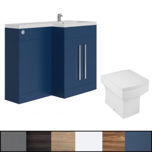 Calm L Shape Combination Vanity Unit Basin - Choose Colour & Toilet