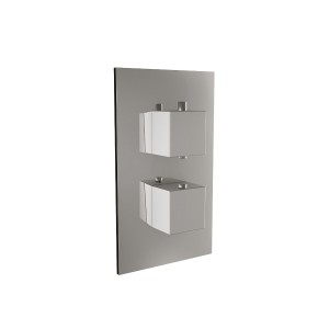 Beauly Twin Square Handle Concealed Valve, 1 Outlet Chrome