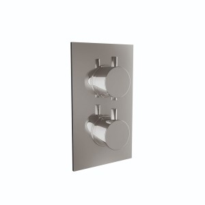 Thurso Twin Round Handle Concealed Valve, 1 Outlet Chrome