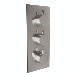 Thurso Triple Round Handle Concealed Valve with Diverter, 3 Outlet Chrome