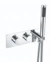Thurso Modern Round Twin Diverter Thermostatic Shower Valve with Hand Shower Chrome