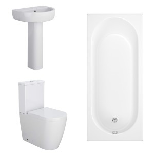 Cordoba Modern Bathroom Suite with Single Ended Bath - Choice of Sizes 
