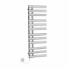 Kristiansund 1200 x 450mm Oval Chrome Electric Designer Heated Towel Rail