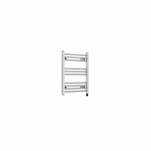 Bergen 600 x 500mm Straight Chrome Prefilled Electric Heated Towel Rail