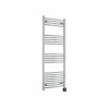 Fjord 1400 x 600mm Curved Chrome Thermostatic Wifi Control Electric Heated Towel Rail