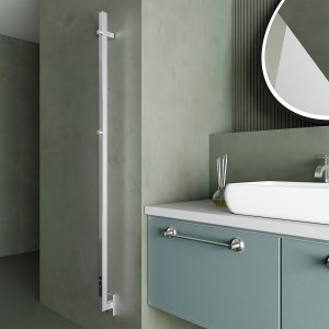 Carisa Maxim 1500 x 30mm Mirror Polished Designer Stainless Steel Electric Towel Rail