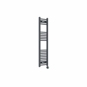 Fjord 1200 x 300mm Curved Anthracite Thermostatic Touch Control Wifi Electric Heated Towel Rail