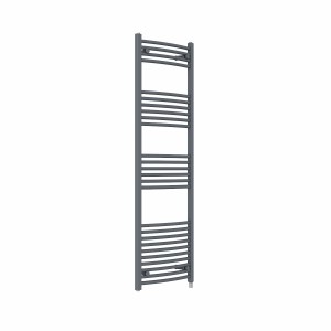 Fjord 1600 x 500mm Curved Anthracite Prefilled Electric Heated Towel Rail