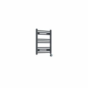 Fjord 600 x 500mm Curved Anthracite Thermostatic Touch Control Wifi Electric Heated Towel Rail