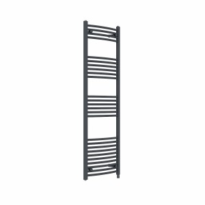 Fjord 1600 x 500mm Curved Anthracite Prefilled Electric Heated Towel Rail
