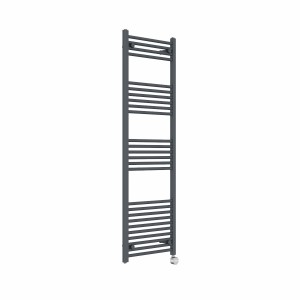 Bergen 1600 x 500mm Straight Anthracite Thermostatic Touch Control Electric Heated Towel Rail