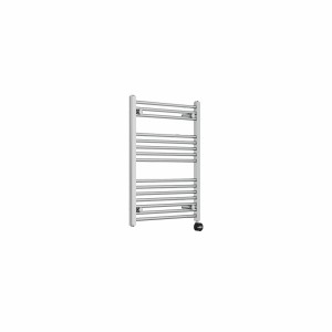 Bergen 800 x 600mm Straight Chrome Thermostatic Touch Control Electric Heated Towel Rail