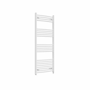 Fjord 1400 x 600mm Curved White Prefilled Electric Heated Towel Rail