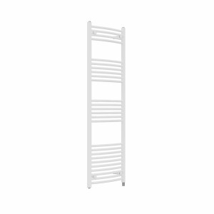 Fjord 1600 x 500mm Curved White Prefilled Electric Heated Towel Rail