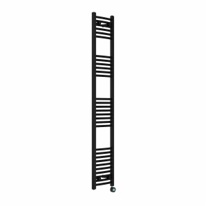 Fjord 1800 x 300mm Curved Black Thermostatic Touch Control Wifi Electric Heated Towel Rail