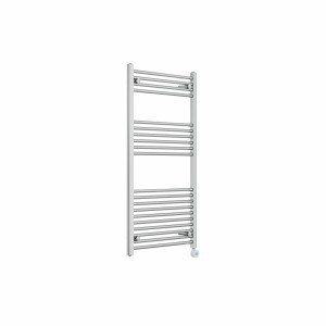 Bergen 1200 x 600mm Straight Chrome Thermostatic Touch Control Electric Heated Towel Rail